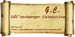 Günszberger Celesztina névjegykártya